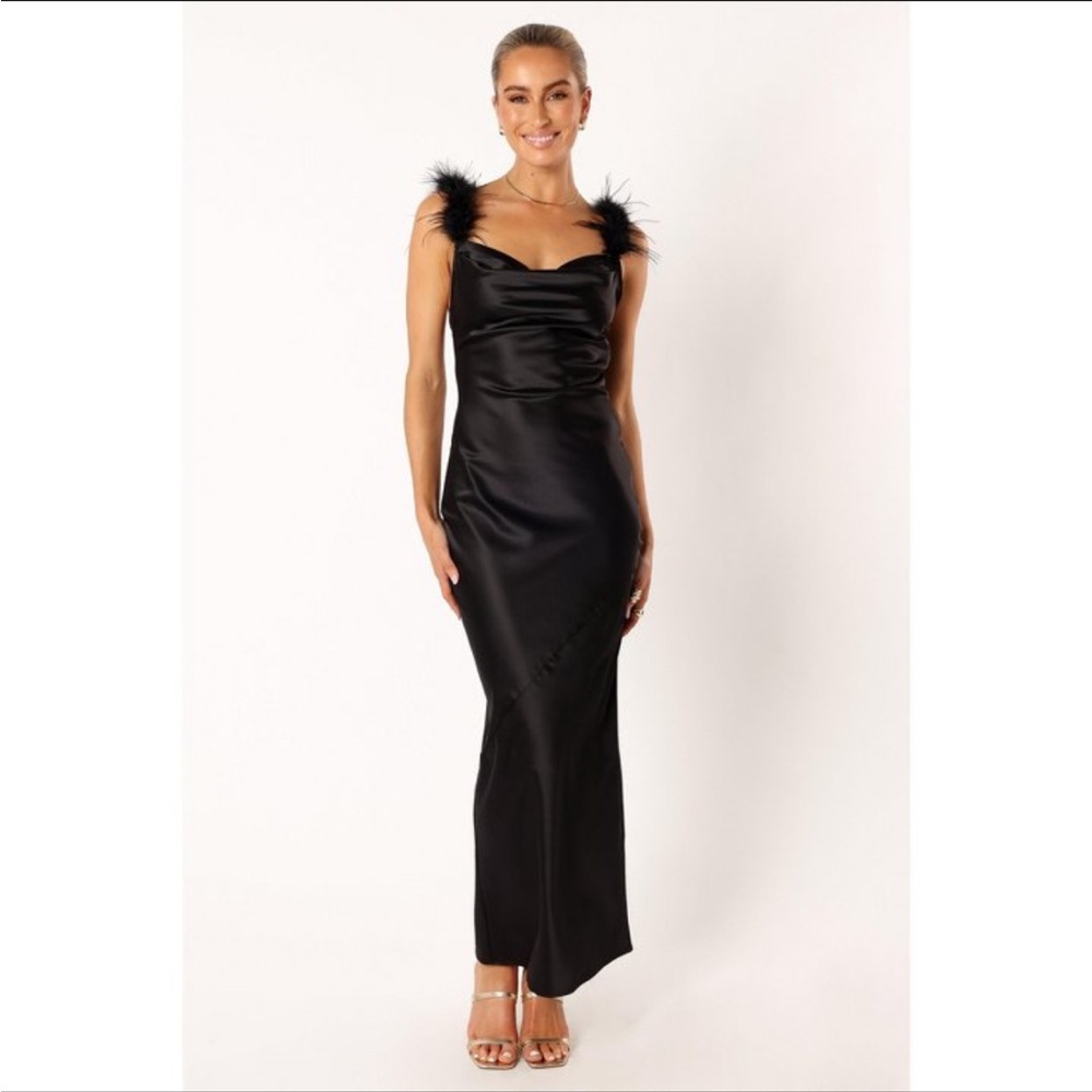 Petal and Pup Black Feather Dress
